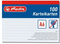 Herlitz 1150606 Kartoték kártya a/6 vonalas fehér 100 db/csomag kép