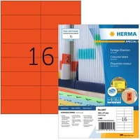 Herma 100 ÍV 1600 Etikett címke  105x37 mm szegély nélküli piros 100 ív 1600 db/doboz kép