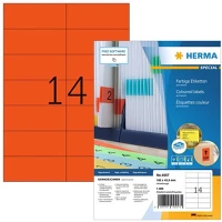 Herma 4557 Etikett címke  105x42.3 mm szegély nélküli piros 100 ív 1400 db/doboz kép