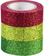 Heyda 203584377 X-mas 3 db glitteres ragasztószalag kép