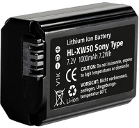 Hähnel NP-FW50 7.2 V 1000 MAH HL-XW50 Kamera akku  megfelelő eredeti akku np-fw50 7.2 v 1000 mah hl-xw50 kép