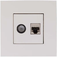 Hirschmann EDB02 CDN Coax TV /Data RJ45 socket, incl. central plate and cover plate 9010 Niko kép