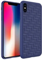 Hoco GP-81029 Iphone xs max 6.5  tracery szilikon telefonvédő fonott minta sötétkék kép