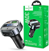 Hoco PD30W + QC 3.0 Bluetooth fm-transmitter/szivargyújtó töltő - 2xusb + mp3/flac + pd30w +   qc 3.0 -  e70 - fekete kép