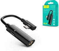 Hoco HOC0008 USB Type-C + 3.5 mm jack adapter egyidőben történő töltéshez és kép