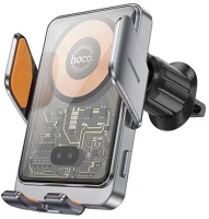 Hoco HW7 autós tartó (szellőzőre, automata, 15w, wireless, gyorstöltő, 4.5-7