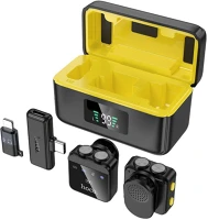 Hoco L17 DUPLA-MIKROFONOS mágneses lavalier vezeték nélküli digitális mikrofon (lightning/type-c) kép