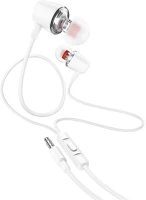 Hoco M107_WHITE M107 fülhallgató sztereo (3.5mm jack, mikrofon, felvevő gomb) fehér kép