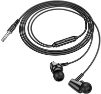 Hoco M112 BLACK Story fülhallgató sztereo 3.5mm jack, felvevő gomb, fekete kép