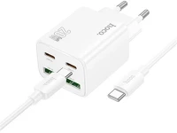 Hoco N55_TYPE-C_W töltő 2 usb+2 type-c aljzat 20w, pd gyorstöltő 3.0 + type-c kábel kép