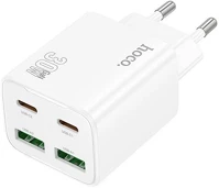 Hoco N56_W N56 hálózati töltő 2 usb+2 type-c aljzat 30w, pd gyorstöltő 3.0, fehér kép