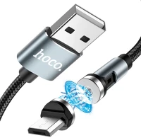 Hoco PT6931474738356 Hoco töltőkábel - mágneses usb / microusb kábel, 1,2m 2,4a fekete kép