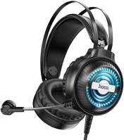Hoco PT6931474739261 W101 - fekete fejhallgató mikrofonnal (vezetékes: 2xjack) - headset kép