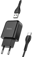 Hoco PT6931474746153 Hoco n2 töltő - usb portos fekete hálózati töltőfej 2a + usb / type-c kép