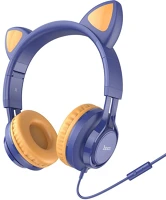 Hoco PT6931474770400 W36 - sötétkék vezetékes fejhallgató (3,5 mm jack) - headset kép