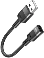Hoco PT6931474789976 U107 adapter - usb (apa) / type-c (usb-c) szövetkábel fekete, 10cm otg kép
