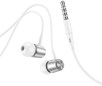 Hoco PT6931474797582 M108 - ezüst/fehér, vezetékes stereo headset, audio csatlakozóval kép