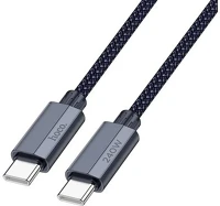 Hoco U134 U134 töltőkábel 2in1 type-c - type-c/lightning, cipőfűző, sötétkék kép