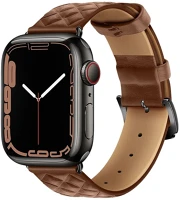 Hoco WA18, BARNA Apple watch 1-6, se (38 / 40 mm) / watch 7-8 (41 mm), bőr pótszíj kép