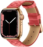 Hoco WA18, RÓZSASZÍN Apple watch 1-6, se (38 / 40 mm) / watch 7-8 (41 mm), bőr pótszíj kép