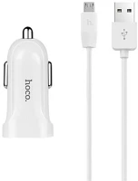 Hoco Z2_MICRO CABLE_W 7,5w usb fehér autós töltő + microusb kábel kép