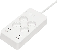 Home NV 4 wifi smart (wifi) elosztó, 4 aljzat, aljzatonként vezérelhető, 4 usb, 1,5 méter, fehér kép