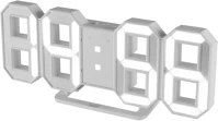 Home 3D, FEHÉR Digitális, led ébresztőóra, 3d, fehér dekor óra fehér fénnyel kép