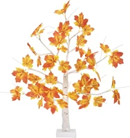 Home ATM03 asztali juharfa dekoráció, 60 cm, 24 db melegfehér led, időzítő, elemes kép
