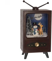 Home DD59494 Tv,műanyag, világító, havazó, zenélő, 3xaa kép