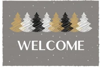 Home DD60260 Lábtörlő fenyőkkel, welcome, kókuszrost, 40x60cm, szürke kép