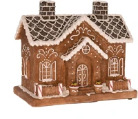 Home DD62328 Mézeskalács házikó, led-es, elemes, polly, 25x14.5x21.5 cm kép