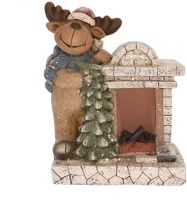 Home DD62650 Kandalló szarvassal, led, polly, 33x20x40cm kép