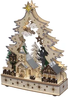 Home KAD26 karácsonyi falu asztali dísz, beltéri kivitel, 12 db melegfehér LED kép