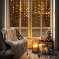 Home KAF50DLEDWW dot led-es fényfüggöny, 50db melegfehér dot led, 81cm, állófényű kép