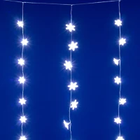 Home KAF50WH led-es hópehely fényfüggöny, 1,35 m, 50 db hidegfehér led, hálózati kép