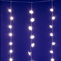 Home KAF50WW led-es hópehely fényfüggöny, 1,35 m, 50 db melegfehér led, hálózati kép