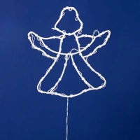 Home KID501BWW led-es angyal ablakdísz, 33x30 cm, 35 db melegfehér led, időzítő, elemes kép