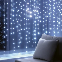 Home KIN210DWH dot led-es fényfüggöny, 210db hidegfehér dot led, 1,5m hosszú kép
