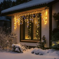 Home KKF300D5M sziporkázó fényfüggöny, 300 db melegfehér dot led, átlátszó vezeték kép