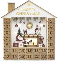 Home KLW24 led-es adventi naptár, 10 db melegfehér led, fa és műanyag, elemes kép