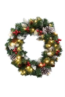 Home KMK45LED led-es műkoszorú, 45 cm, 35 db melegfehér led, 8 programos, időzítés kép