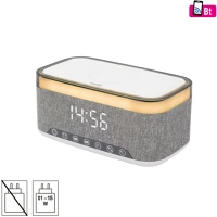 Home LTCR06 és ébresztőóra, 2x5 watt, qi telefontöltés, bluetooth tws, fm rádió kép