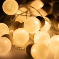 Home MLC20B LED-es gömb fényfüzér, 20 melegfehér LED, elemes, ~3m hossz, átlátszó kép