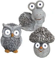 Home MX 639 napelemes kerti lámpa, gomba / bagoly / csiga, 2 db fehér LED, automatikus kép