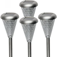 Home MX 811/4 napelemes kerti lámpa szett, 4 db, 1 db LED, fém, üveg és műanyag kép