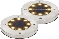 Home MX626WW napelemes kerti lámpa, 2 db-os szett, 8 db melegfehér LED, akkumulátor kép