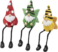 Home MX647 napelemes kerti lámpa, törpék lógó lábbal, 3 db melegfehér LED kép