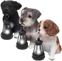 Home MX672 napelemes kerti lámpa, kutyák lámpással, 1db melegfehér LED kép