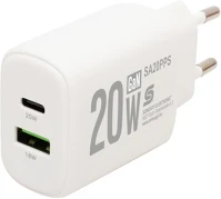 Home SA20PPS usb hálózati gyorstöltő, 20 watt, 2in1: usb-a + usb-c aljzat, qc + pd + kép