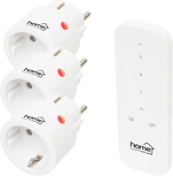 Home TH2313 távirányítható mini hálózati aljzat szett, 2300 W, 3 aljzat + 1 kép